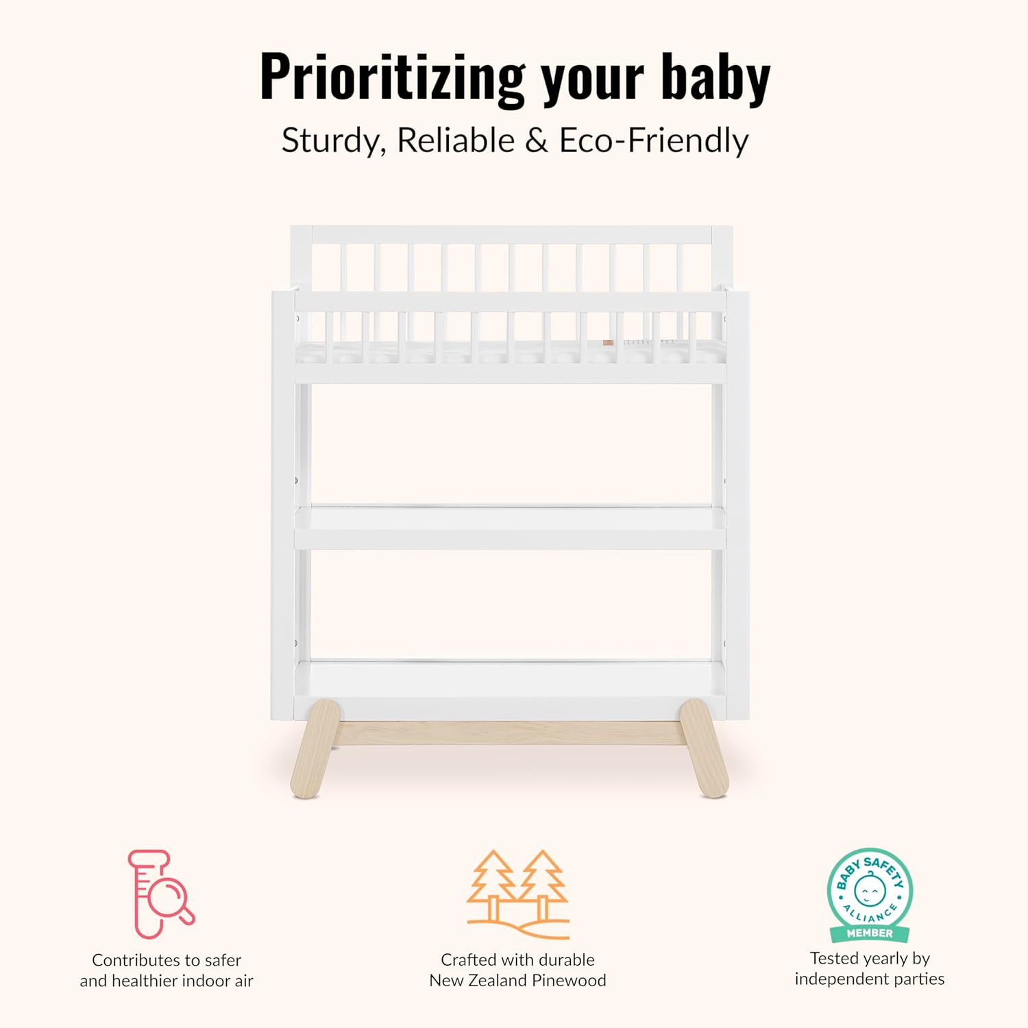 New Dream On Me Hygge Baby Nursery Changing Table (Vintage White Oak) - Kidsy