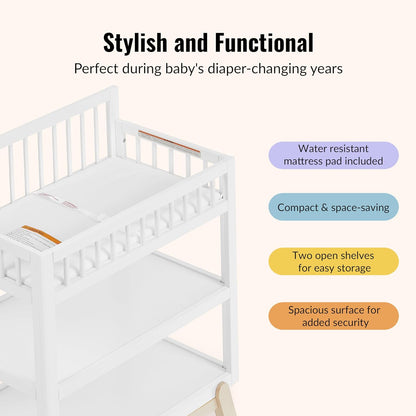 New Dream On Me Hygge Baby Nursery Changing Table (Vintage White Oak) - Kidsy