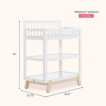 New Dream On Me Hygge Baby Nursery Changing Table (Vintage White Oak) - Kidsy