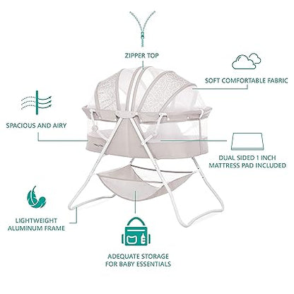 New Dream On Me Karley Bassinet (Cool Grey) - Kidsy