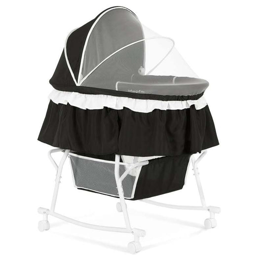 New Dream On Me Lacy 2 - in - 1 Portable Bassinet & Cradle (Black) - Kidsy