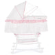 New Dream On Me Lacy Portable 2 - in - 1 Bassinet & Cradle (Pink/White) - Kidsy