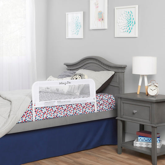 New Dream on Me Lightweight Bed Rail with Mesh Fabric (White) - Kidsy