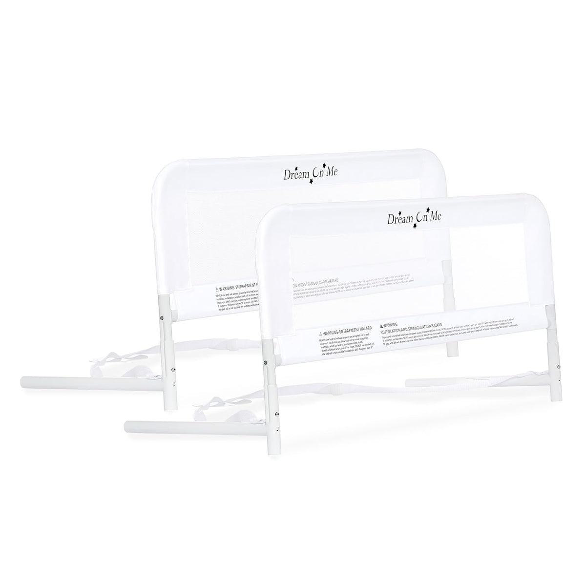 New Dream On Me Lightweight Mesh Adjustable Bed Rail 2-Pack (White) - Kidsy