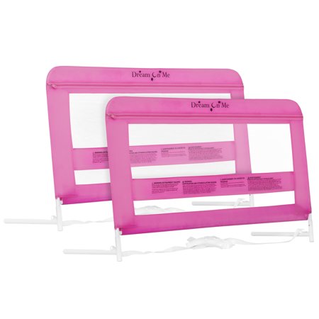 New Dream on Me Lilibet Mesh Safety Bed Rails (Set of 2 - Pink) - Kidsy