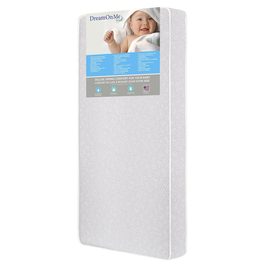 New Dream on Me Little Baby 6" Full Size Firm Crib & Toddler Bed Foam Mattress (White) - Kidsy