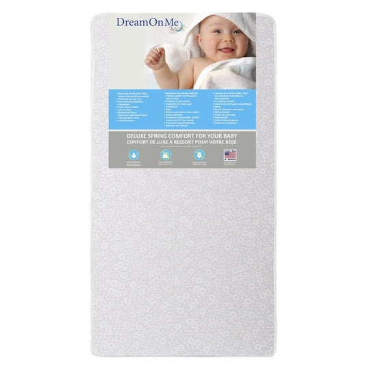 New Dream on Me Little Baby 6" Full Size Firm Crib & Toddler Bed Foam Mattress (White) - Kidsy