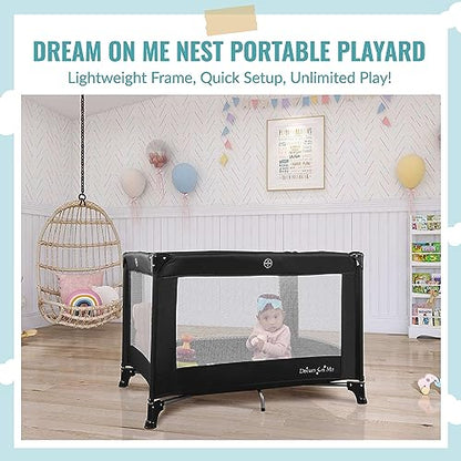 New Dream On Me Nest Portable Playard with Carry Bag (Black) - Kidsy