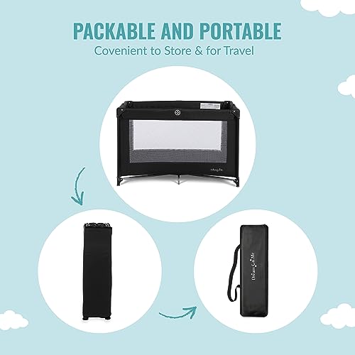 New Dream On Me Nest Portable Playard with Carry Bag (Black) - Kidsy