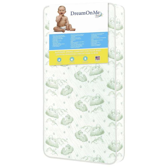 New Dream on Me Nirvana 6" 96 Coil Inner Spring Crib and Toddler Mattress (Green) - Kidsy