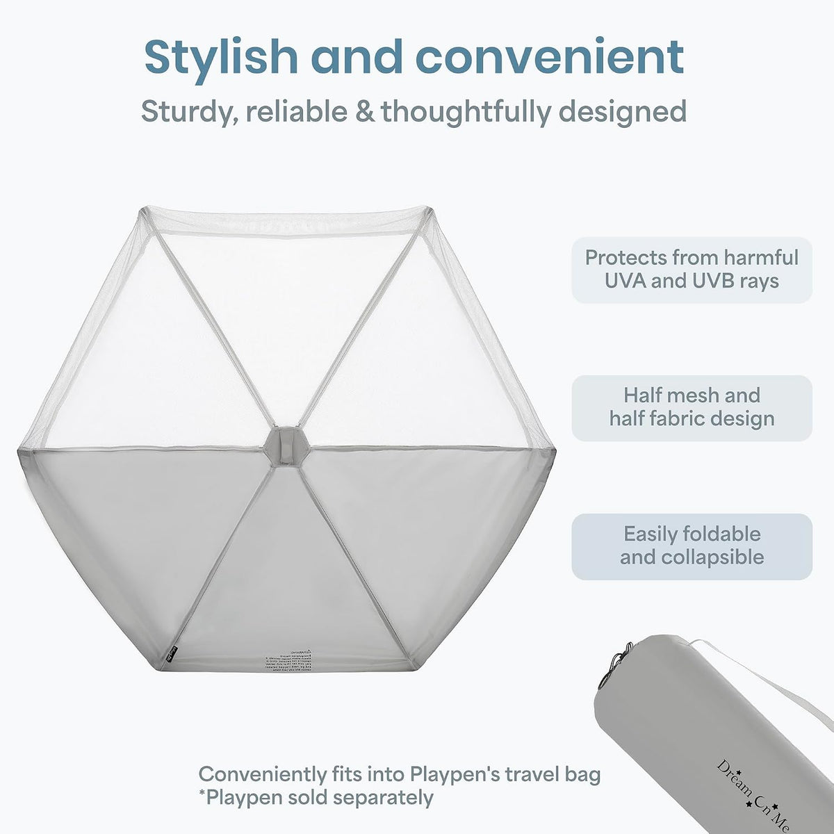 New Dream on Me Onyx Canopy (Gray) - Kidsy