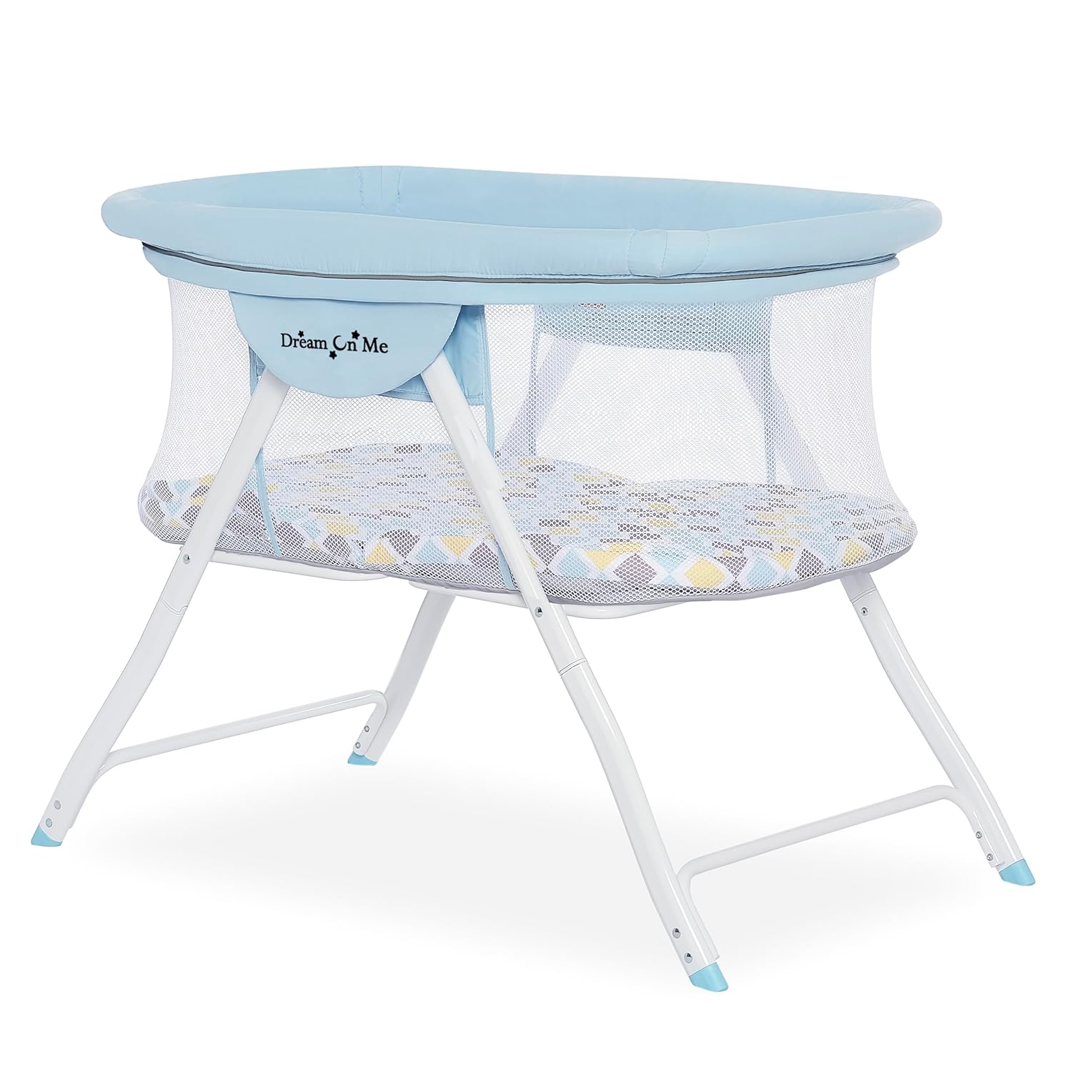 New Dream On Me Poppy Traveler Portable Bassinet (Brown/Blue) - Kidsy