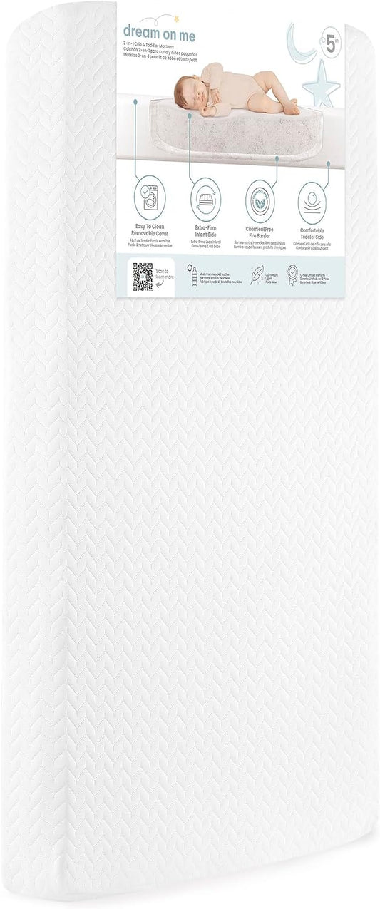 New Dream On Me Premium 2-in-1 Baby Zzz Crib & Toddler Mattress Baby Zzz - Kidsy