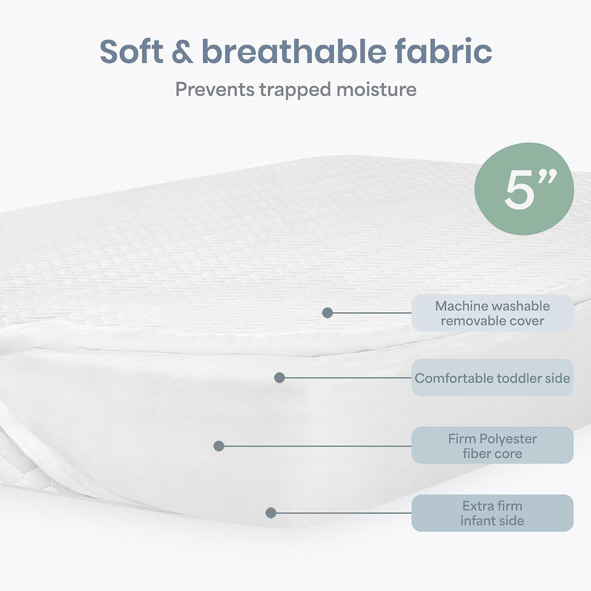 New Dream On Me Premium 2-in-1 Baby Zzz Crib & Toddler Mattress Baby Zzz - Kidsy