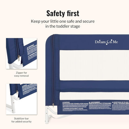 New Dream on Me Security Rail for Twin Size Bed (Navy) - Kidsy