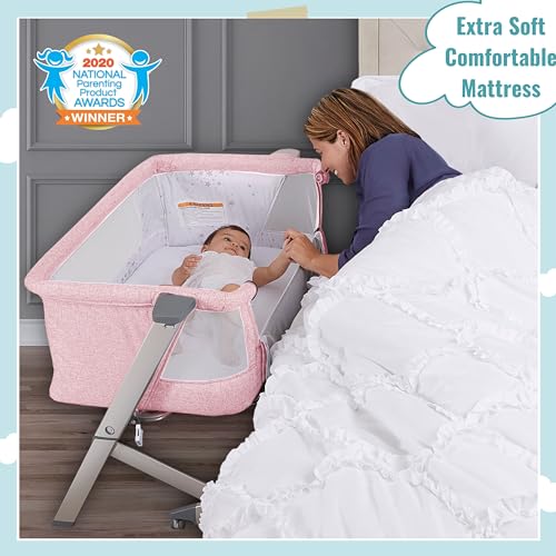 New Dream On Me Skylar Bassinet and Beside Sleeper (Pink) - Kidsy