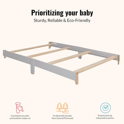 New Dream On Me Universal Crib to Full Size Bed Conversion Kit (Pebble Grey) - Kidsy
