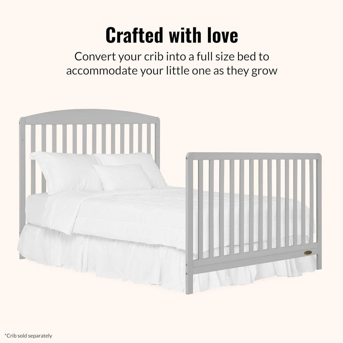 New Dream On Me Universal Crib to Full Size Bed Conversion Kit (Pebble Grey) - Kidsy