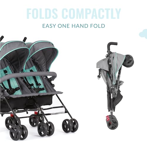 New Dream On Me Volgo Twin Umbrella Lightweight Double Stroller (Mint) - Kidsy