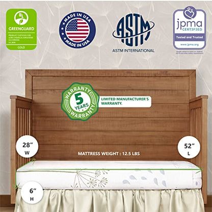 New Dream On Me Wildflower 2 - in - 1 Crib & Toddler Mattress, 6 - Inch Dual - Sided - Kidsy