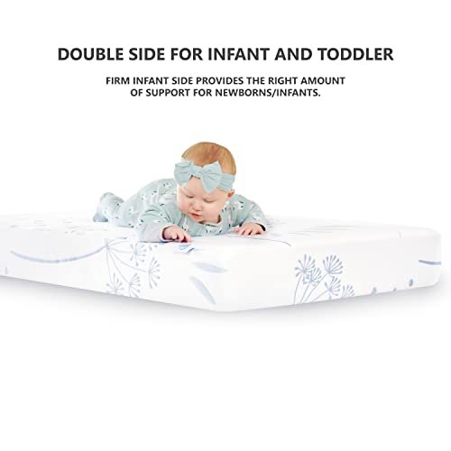 New Dream On Me Wildflower 2 - in - 1 Crib & Toddler Mattress, 6 - Inch Dual - Sided - Kidsy