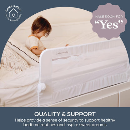New Dreambaby Dallas Bed Rail Guard Toddlers Bed Rails 43.25" Wide & 19.5" Tall (White) - Kidsy