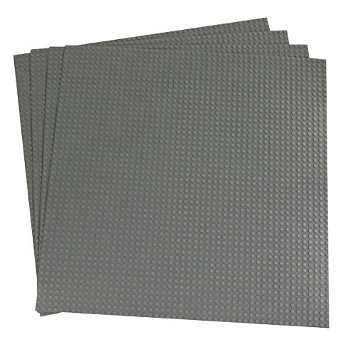 New DreamBuilderToy 15.75" X 15.75" Gray Building Construction Base Plates (4 Pack Bundle) - Kidsy