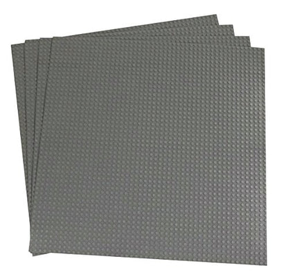 New DreamBuilderToy 15.75" X 15.75" Gray Building Construction Base Plates (4 Pack Bundle) - Kidsy