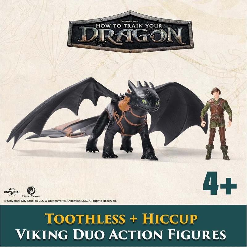 New DreamWorks Dragons Viking Duo Action Figures (Toothless & Hiccup) - Kidsy