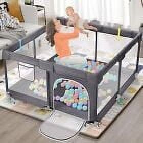 New Dripex Foldable Baby +Toddler Large Foldable Playpen 71 X71 (Dark Grey) - Kidsy