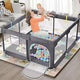 New Dripex Foldable Baby +Toddler Large Foldable Playpen 71 X71 (Dark Grey) - Kidsy