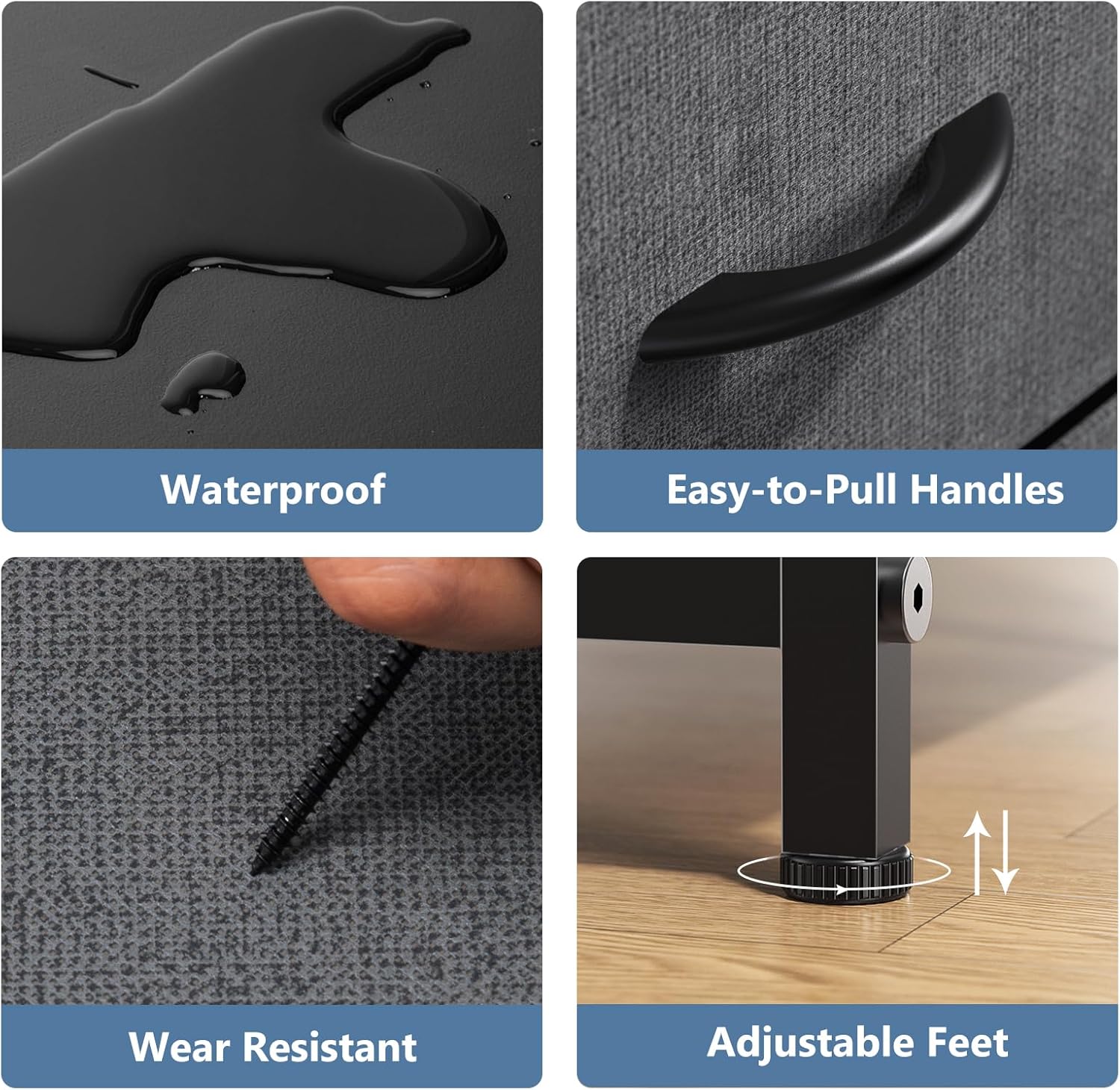 New DUMOS 8 Drawer Dresser for Bedroom, Fabric Storage Organizer (Grey) - Kidsy