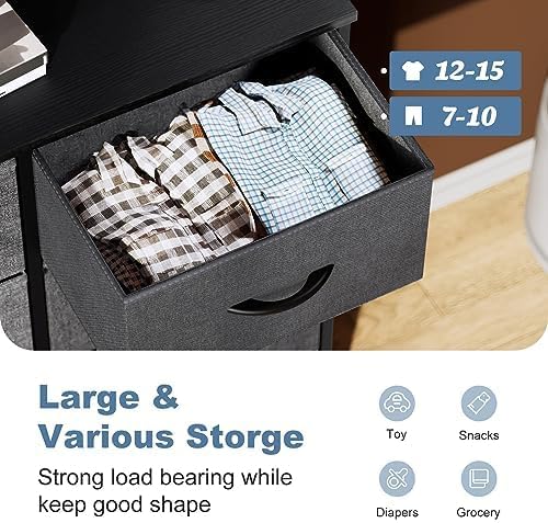 New DUMOS 8 Drawer Dresser for Bedroom, Fabric Storage Organizer (Grey) - Kidsy