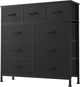 New DUMOS 9 Drawer Dresser for Bedroom, Fabric Storage Organizer with Sturdy Metal Frame (Matte Black) - Kidsy