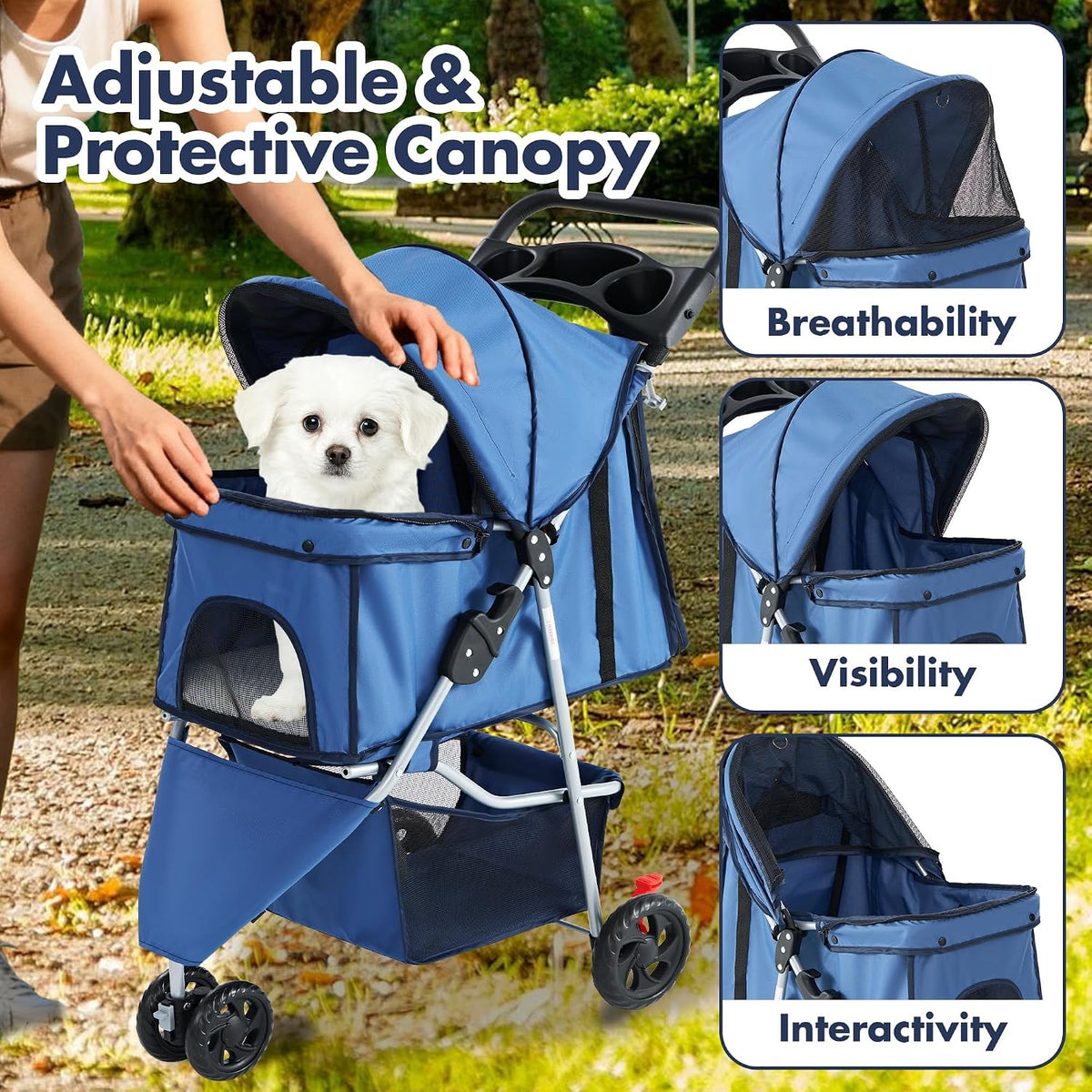 New edx Pet Stroller (3 Wheel Blue) - Kidsy