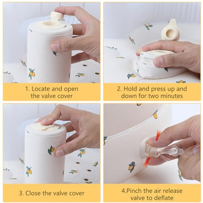 New EKEPE Inflatable Baby Floor Seat (Olive Flower) - Kidsy