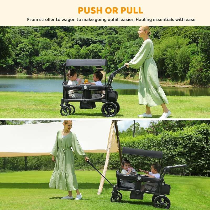 New ELEMARA Stroller Wagon for 2 Kids (Black) - Kidsy