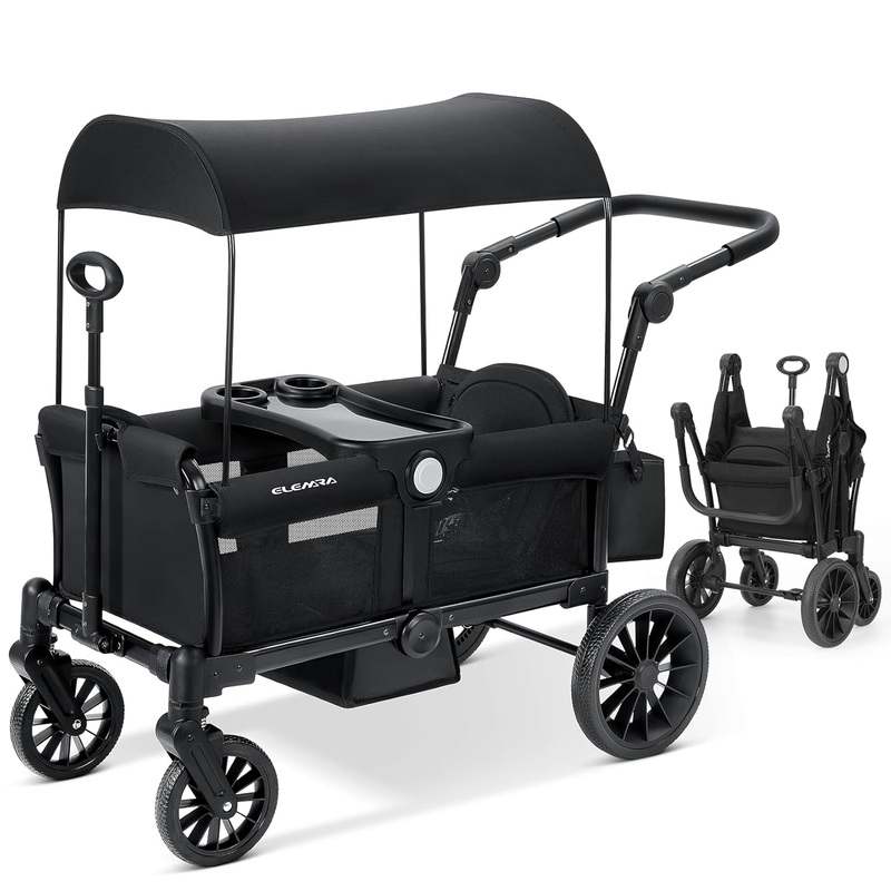New ELEMARA Stroller Wagon for 2 Kids (Black) - Kidsy