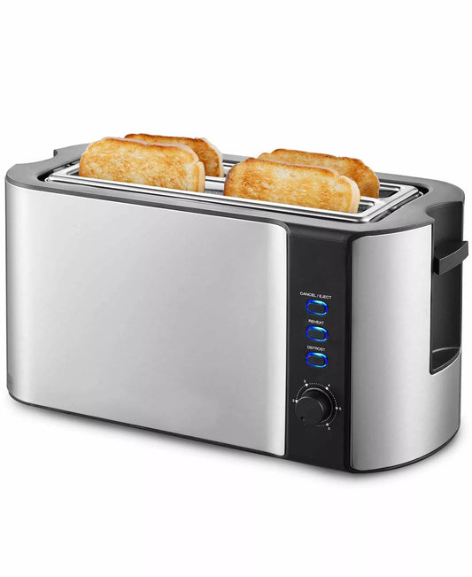 New Elite Cuisine 4 - Slice Stainless Steel Long Slot Toaster - Kidsy