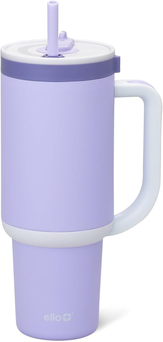 New Ello Oasis Tumbler with Handle & Retracting Straw - 40 oz (Twilight Blush) - Kidsy