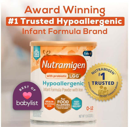 New Enfamil Nutramigen Hypoallergenic Baby Formula with Iron, Lactose Free 12.6 Oz Can - Kidsy