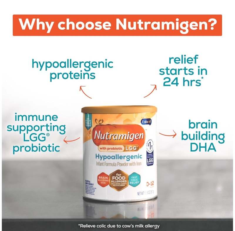 New Enfamil Nutramigen Hypoallergenic Baby Formula with Iron, Lactose Free 12.6 Oz Can - Kidsy