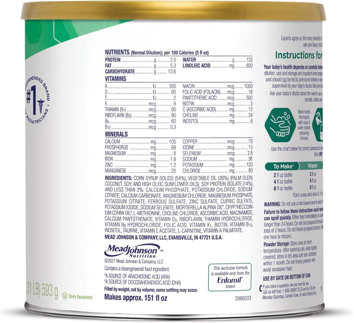 New Enfamil Prosobee Plant-Based Baby Formula (20.9 Oz Can) - Kidsy