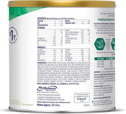 New Enfamil Prosobee Plant-Based Baby Formula (20.9 Oz Can) - Kidsy