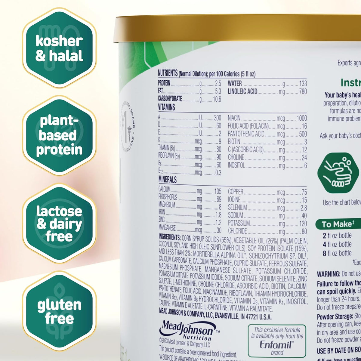 New Enfamil Prosobee Plant-Based Baby Formula (20.9 Oz Can) - Kidsy