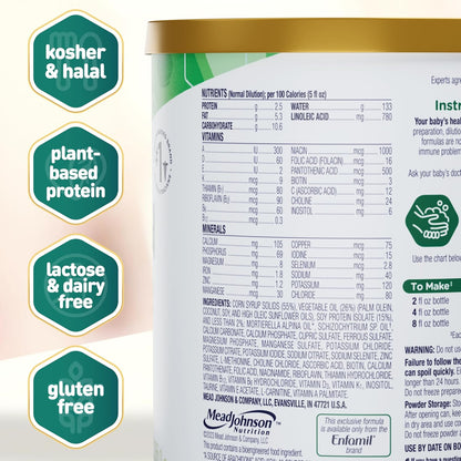 New Enfamil Prosobee Plant-Based Baby Formula (20.9 Oz Can) - Kidsy