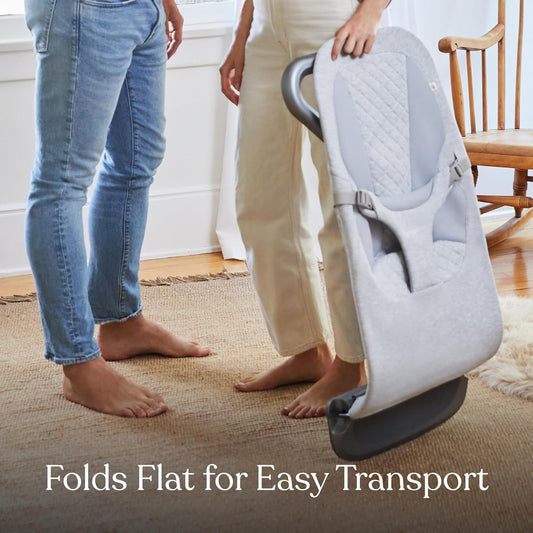 New Ergobaby Evolve 3 - in - 1 Baby Bouncer Seat, Adjustable Multi - Position Infant Bouncer and Toddler Chair (Oxford Blue) - Kidsy