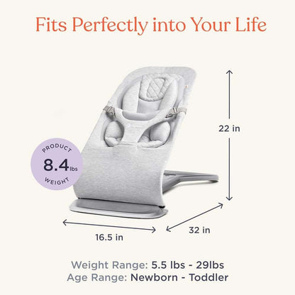 New Ergobaby Evolve 3 - in - 1 Baby Bouncer Seat (Camel) - Kidsy