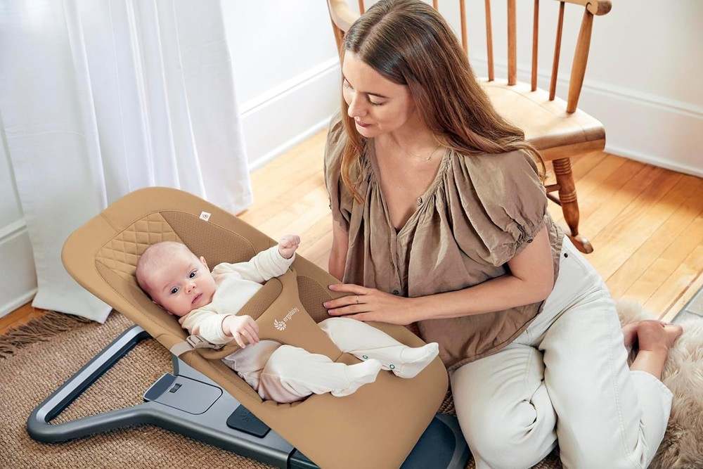 New Ergobaby Evolve 3 - in - 1 Baby Bouncer Seat (Camel) - Kidsy