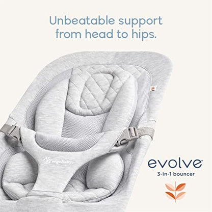 New Ergobaby Evolve 3 - in - 1 Bouncer (Charcoal) - Kidsy
